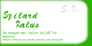 szilard kalus business card